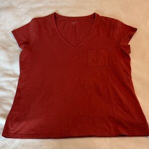 Garnet Hill Weekender SS Pocket Tee - Rust Red NWOT